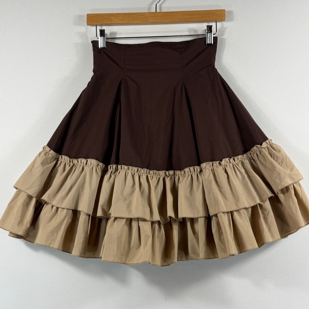 Dress Like A Pirate Ruffle Skirt Womens Small Brown Corset Steampunk Victorian